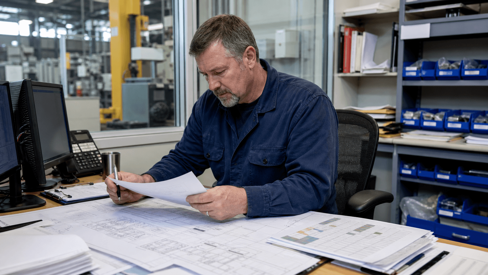 MRO maintenance planner coordinating work schedules and parts availability